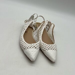 Antonio Melani Jennifer Sumko Women’s 8M White Leather Lace Up Sling back Shoes.